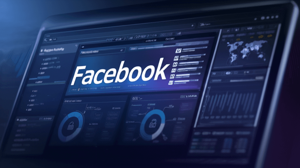 Dark cybersecurity dashboard analyzing Facebook profile data